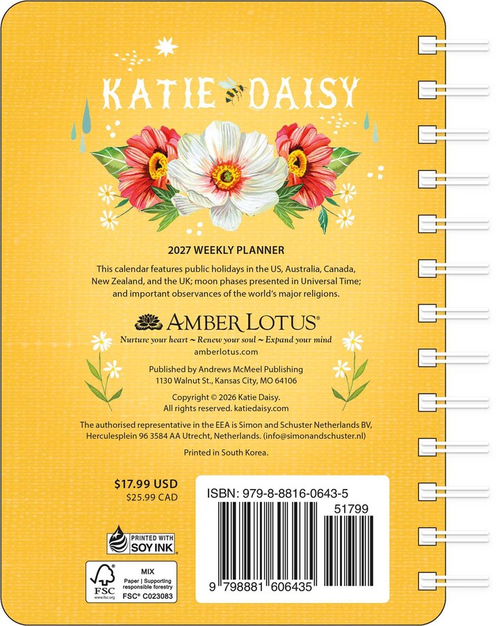 Katie Daisy 2027 Weekly Planner Calendar