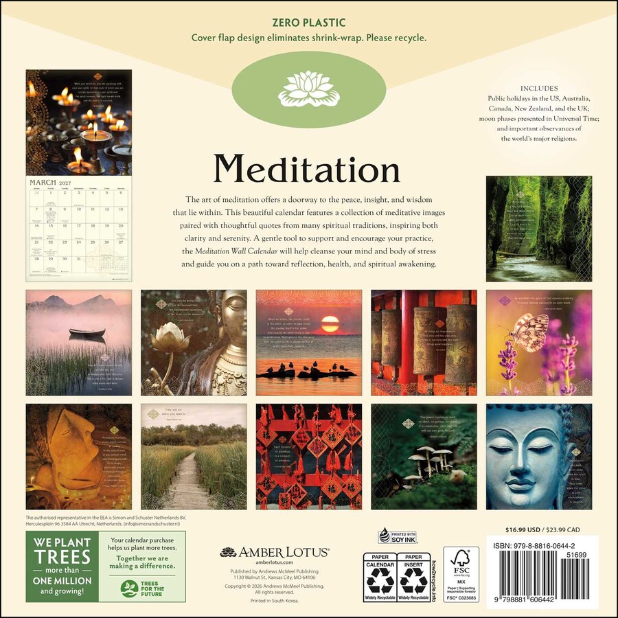 Meditation 2027 Wall Calendar