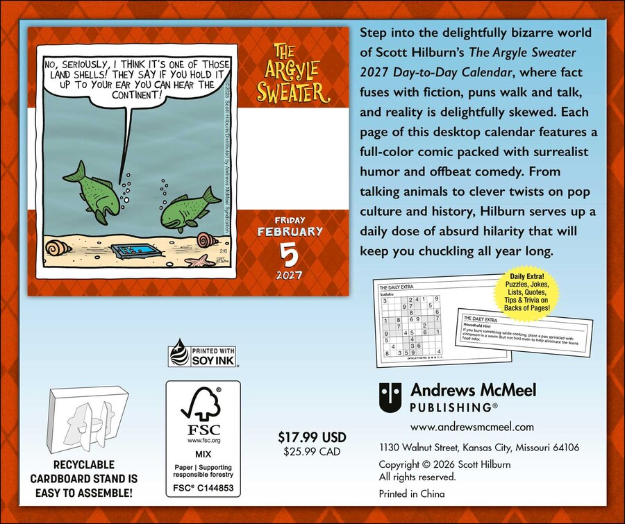Argyle Sweater 2027 Day-to-Day Calendar