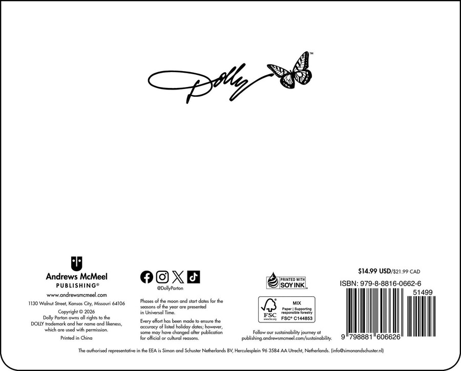 Dolly Parton 2027 Weekly Desk Pad Calendar