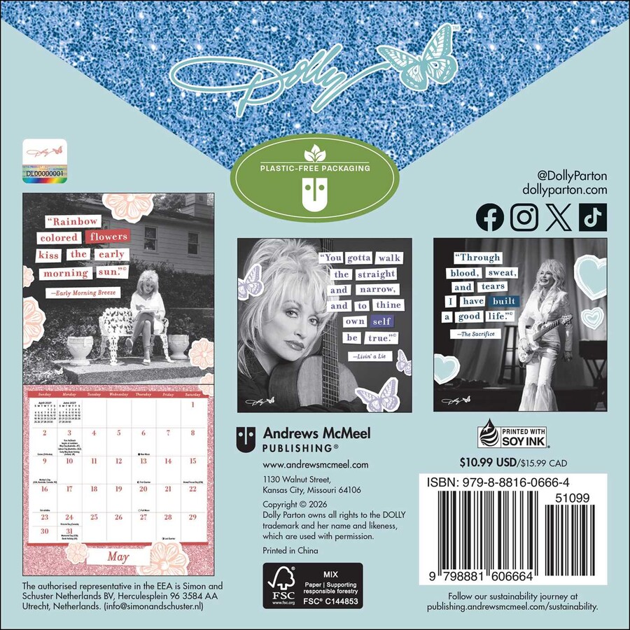 Dolly Parton: A Musical Legend 2027 Mini Wall Calendar