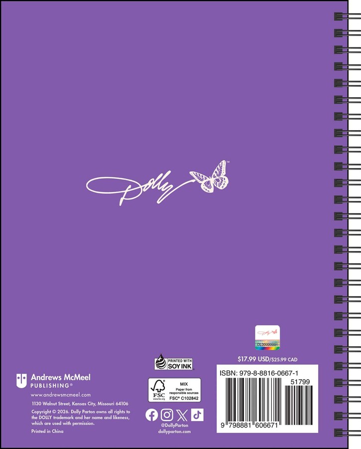 Dollyisms: Dolly Parton's 2027 Softcover Monthly/Weekly Planner Calendar