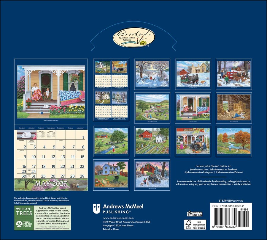 John Sloane's Country Seasons® 2027 Deluxe Wall Calendar