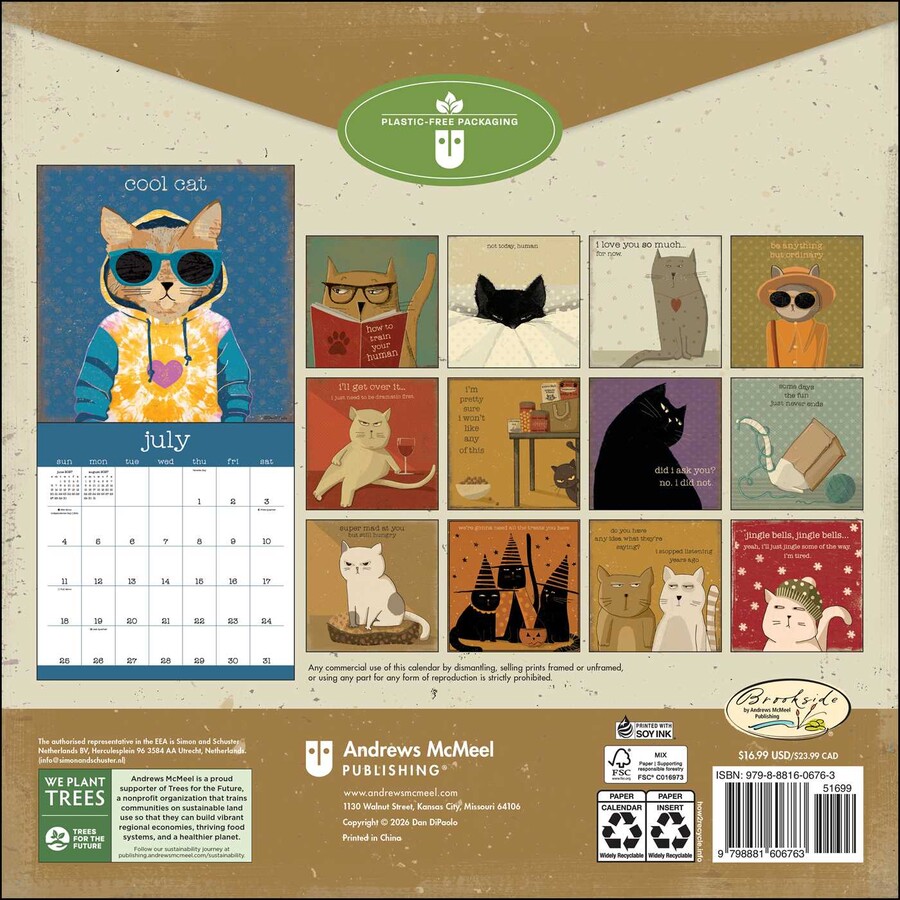Year of Snarky Cats 2027 Wall Calendar