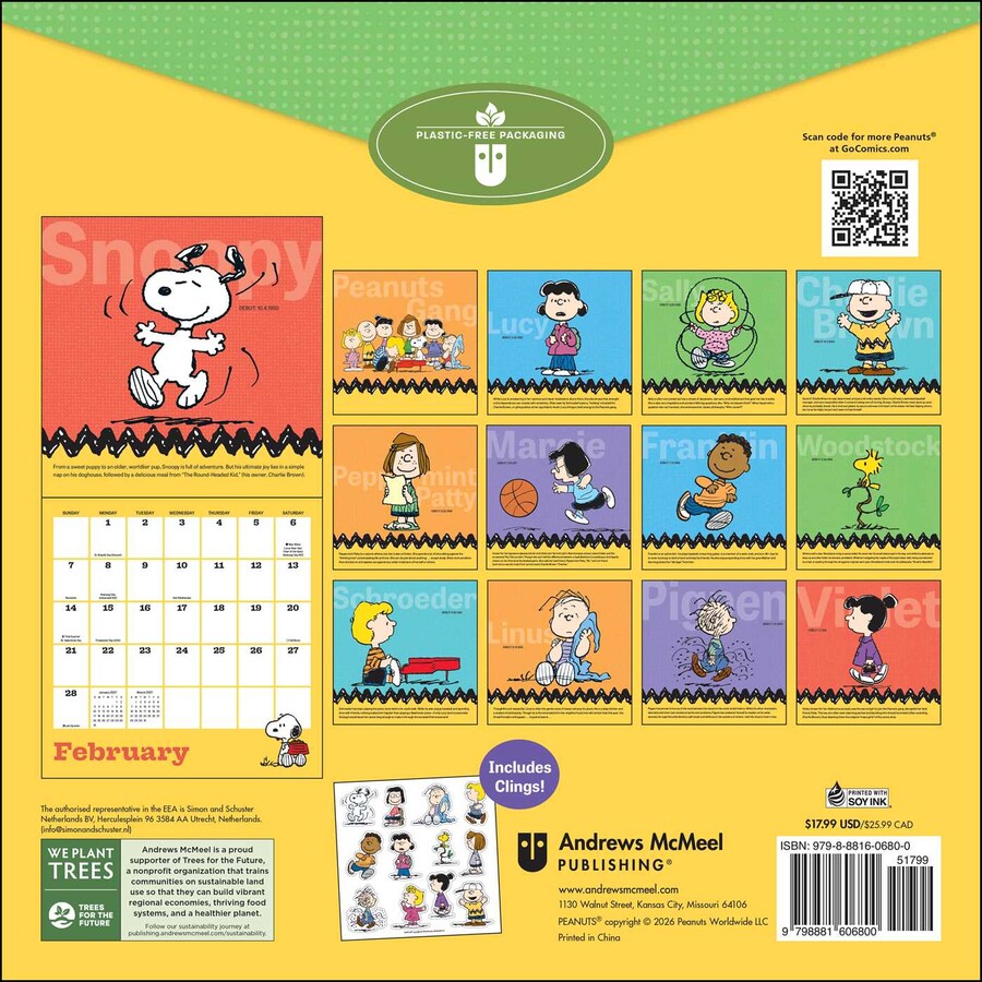 PEANUTS® 2027 Wall Calendar with Clings