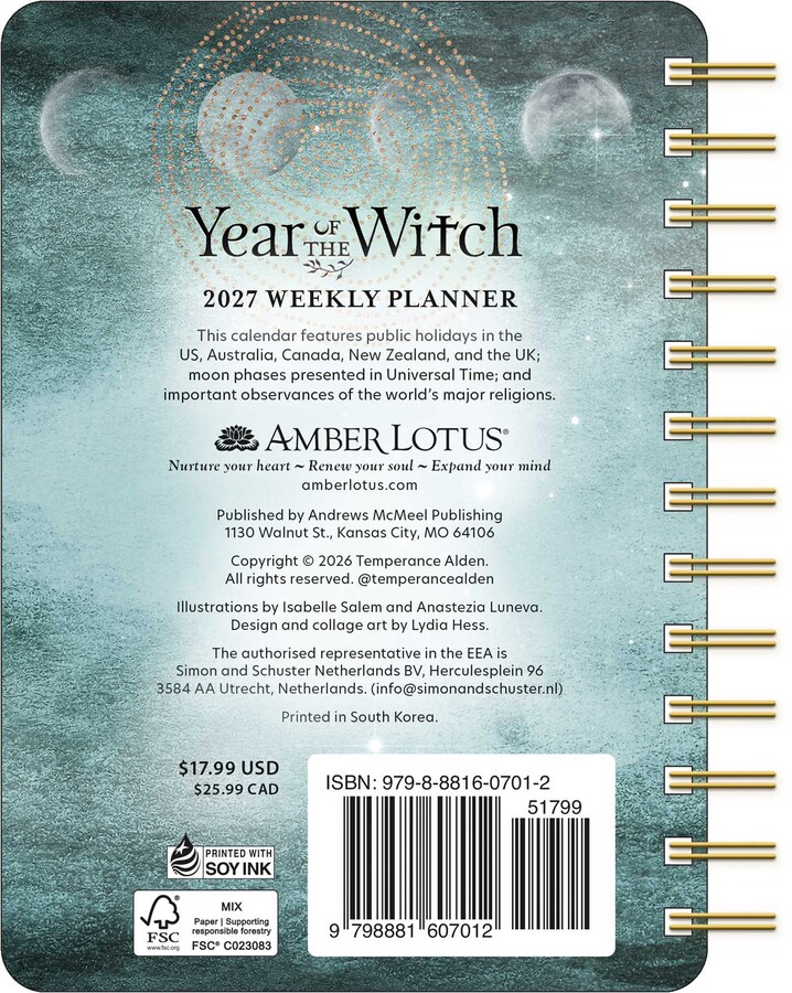 Year of the Witch 2027 Weekly Planner Calendar