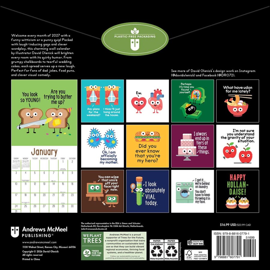 Art of David Olenick 2027 Wall Calendar
