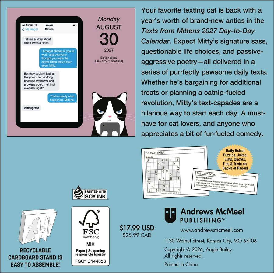 Texts from Mittens the Cat 2027 Day-to-Day Calendar