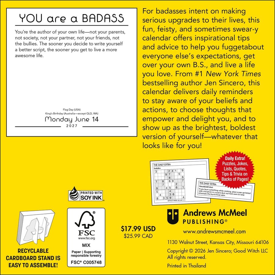You Are a Badass 2027 Day-to-Day Calendar