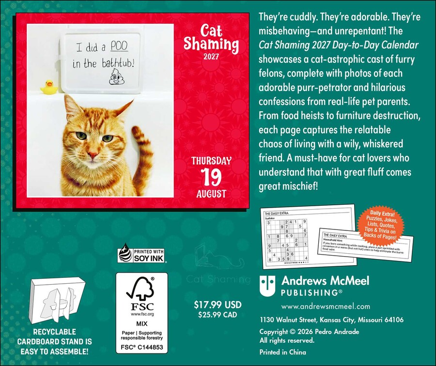 Cat Shaming 2027 Day-to-Day Calendar