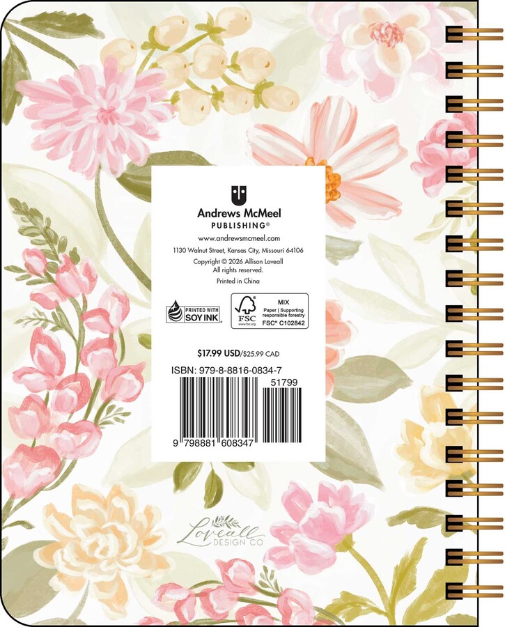 Scriptures and Florals 2027 Monthly/Weekly Planner Calendar