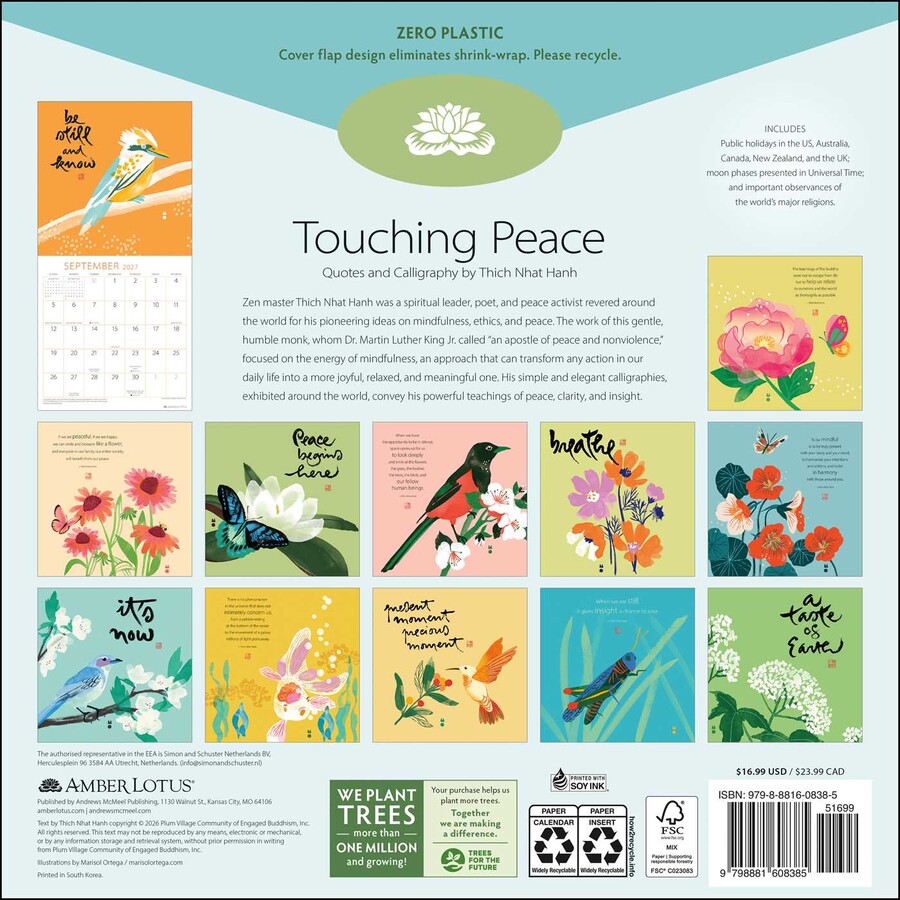 Thich Nhat Hanh 2027 Wall Calendar