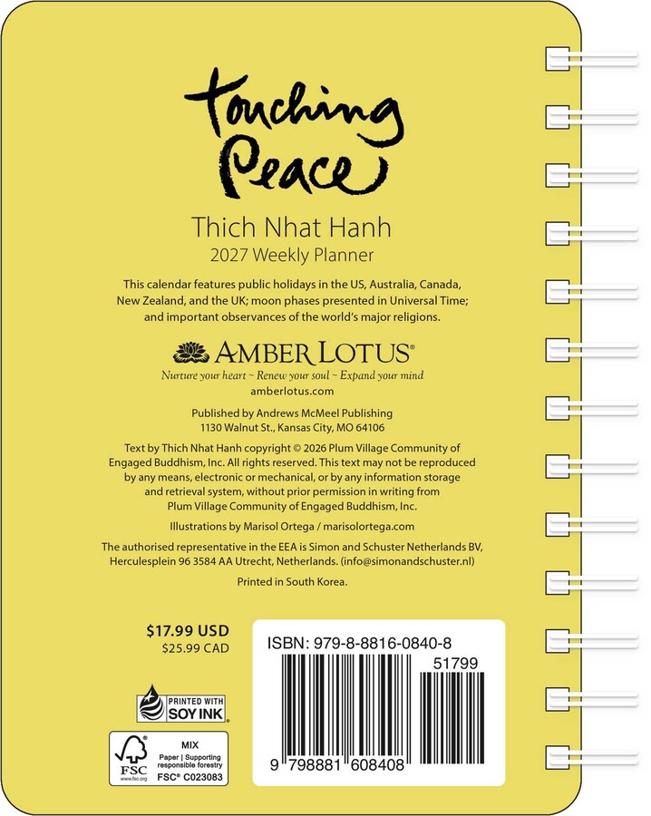 Thich Nhat Hanh 2027 Weekly Planner