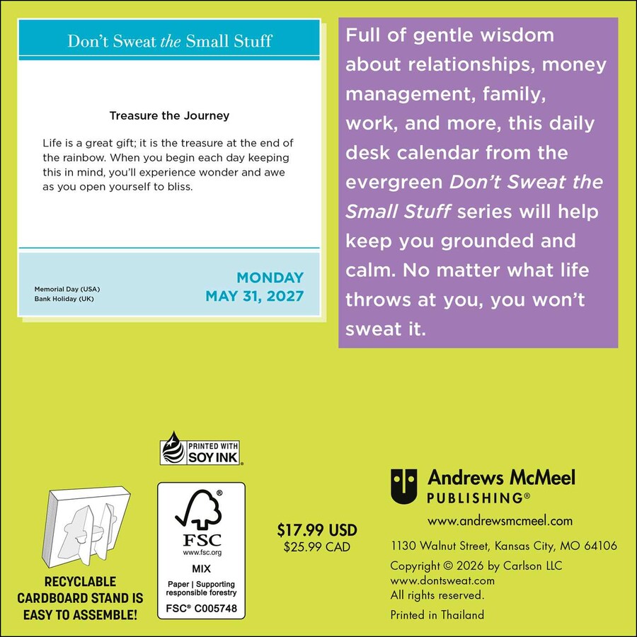 Don't Sweat the Small Stuff 2027 Day-to-Day Calendar