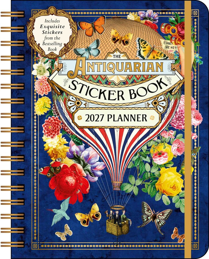 Antiquarian Sticker Book 2027 Monthly/Weekly Planner Calendar