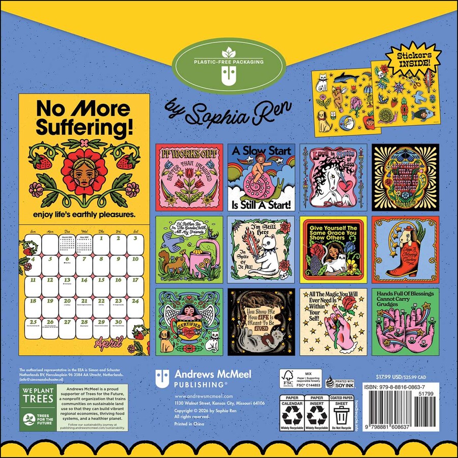 Ren-O-Graphics 2027 Wall Calendar with Stickers
