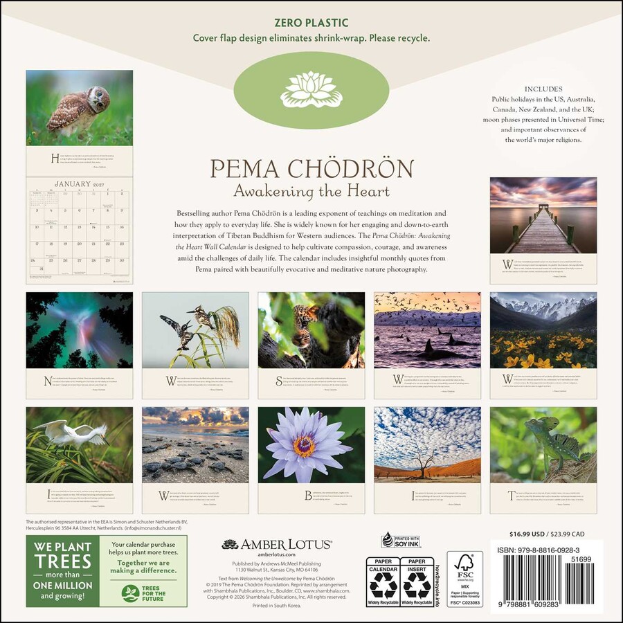 Pema ChÃ¶drÃ¶n 2027 Wall Calendar