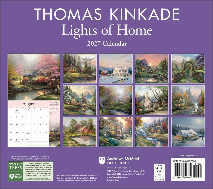 Thomas Kinkade Special Collector's Edition 2027 Deluxe Wall Calendar with Print