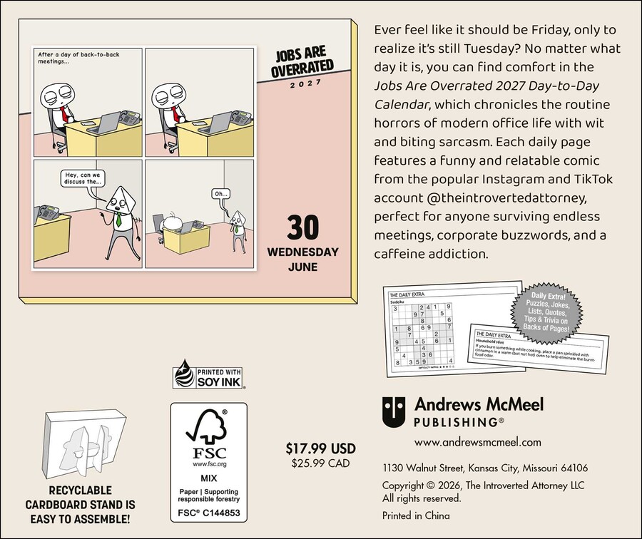 Jobs Are Overrated 2027 Day-to-Day Calendar
