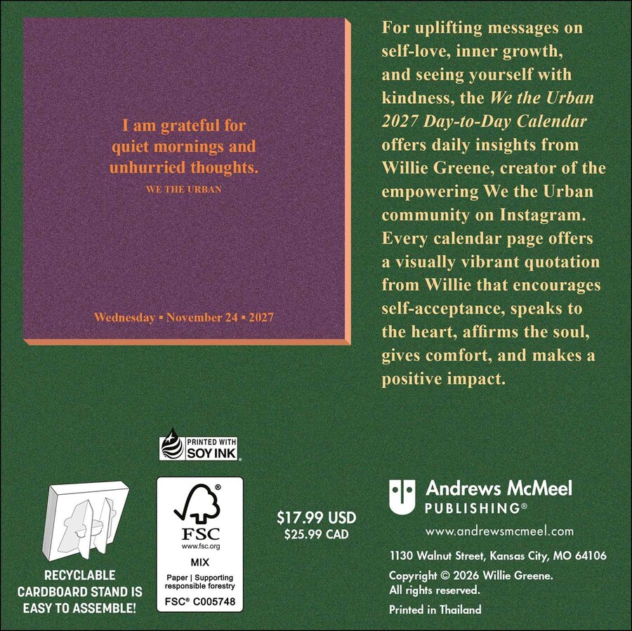 We the Urban 2027 Day-to-Day Calendar