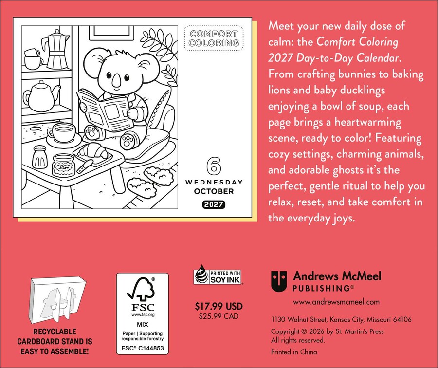 Comfort Coloring 2027 Day-to-Day Calendar