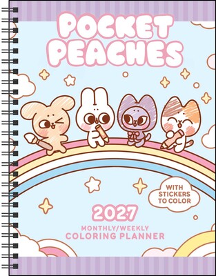 Pocket Peaches 2027 Monthly/Weekly Coloring Planner with Stickers