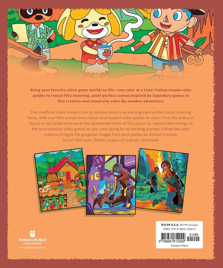 Unofficial Video Games Color by Number Book