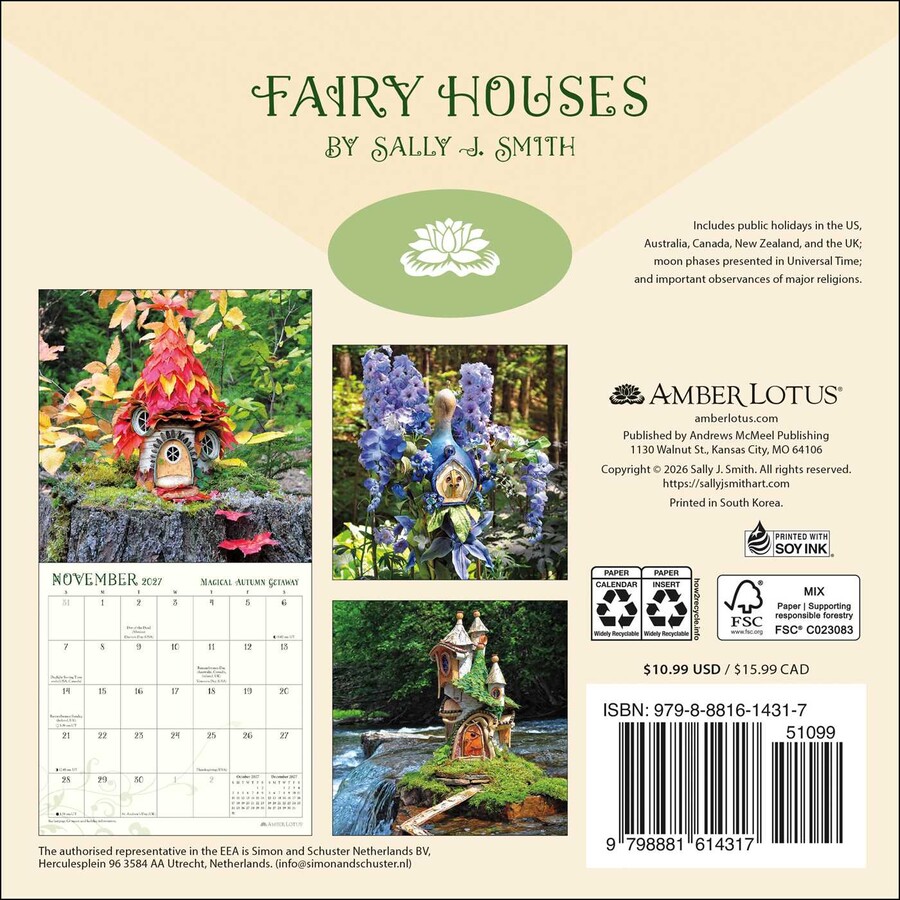 Fairy Houses 2027 Mini Wall Calendar