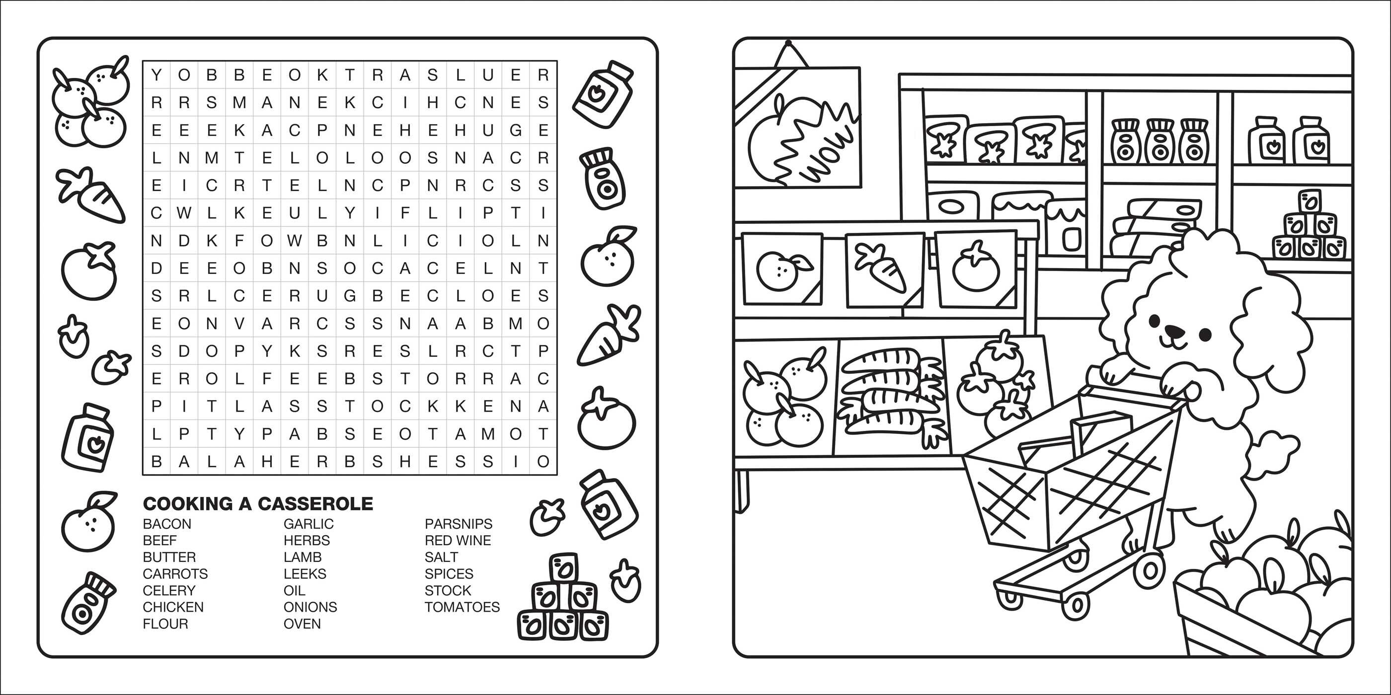 Clever Cuties: Cozy Coloring & Word Search Book