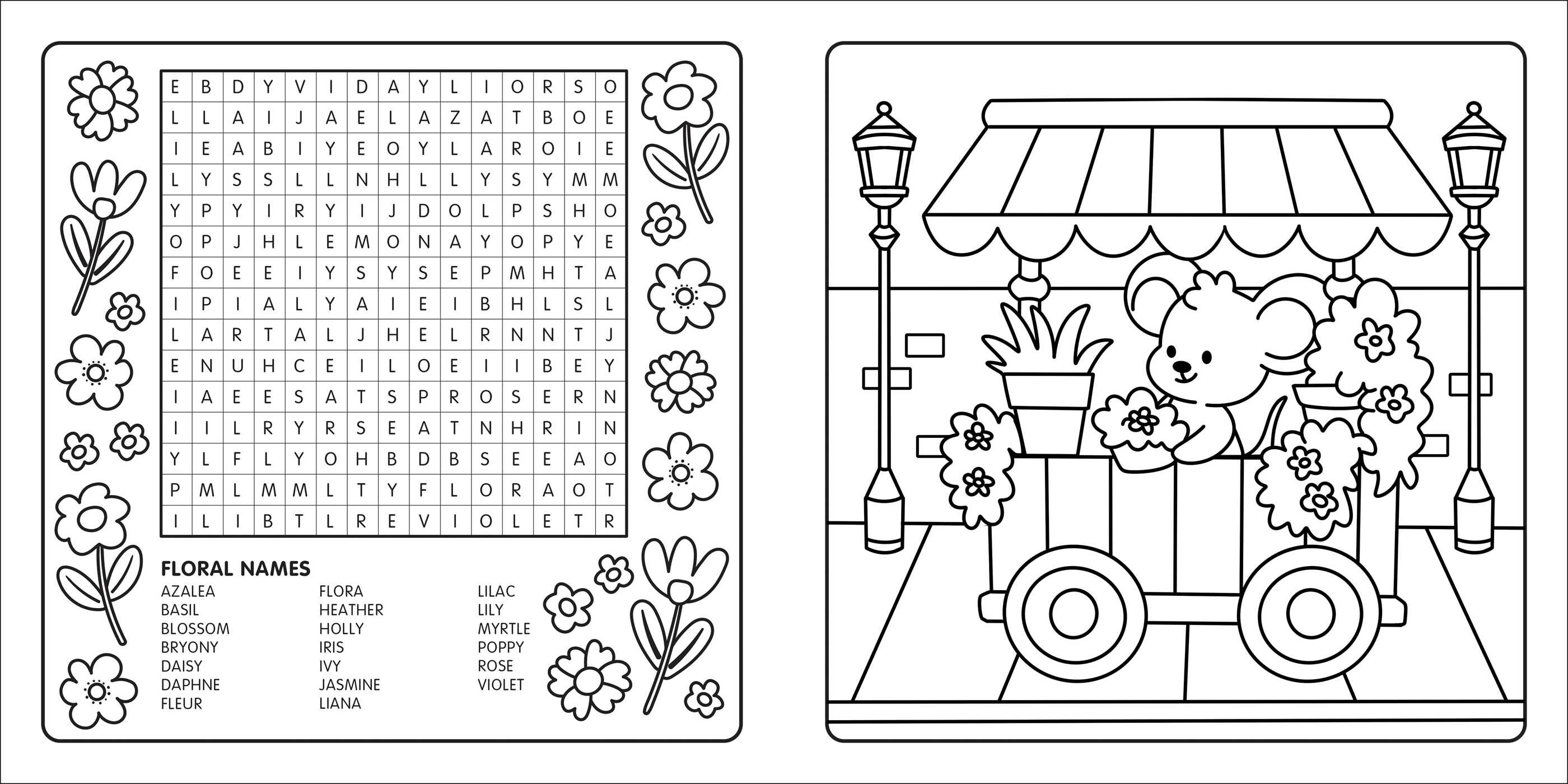 Clever Cuties: Cozy Coloring & Word Search Book