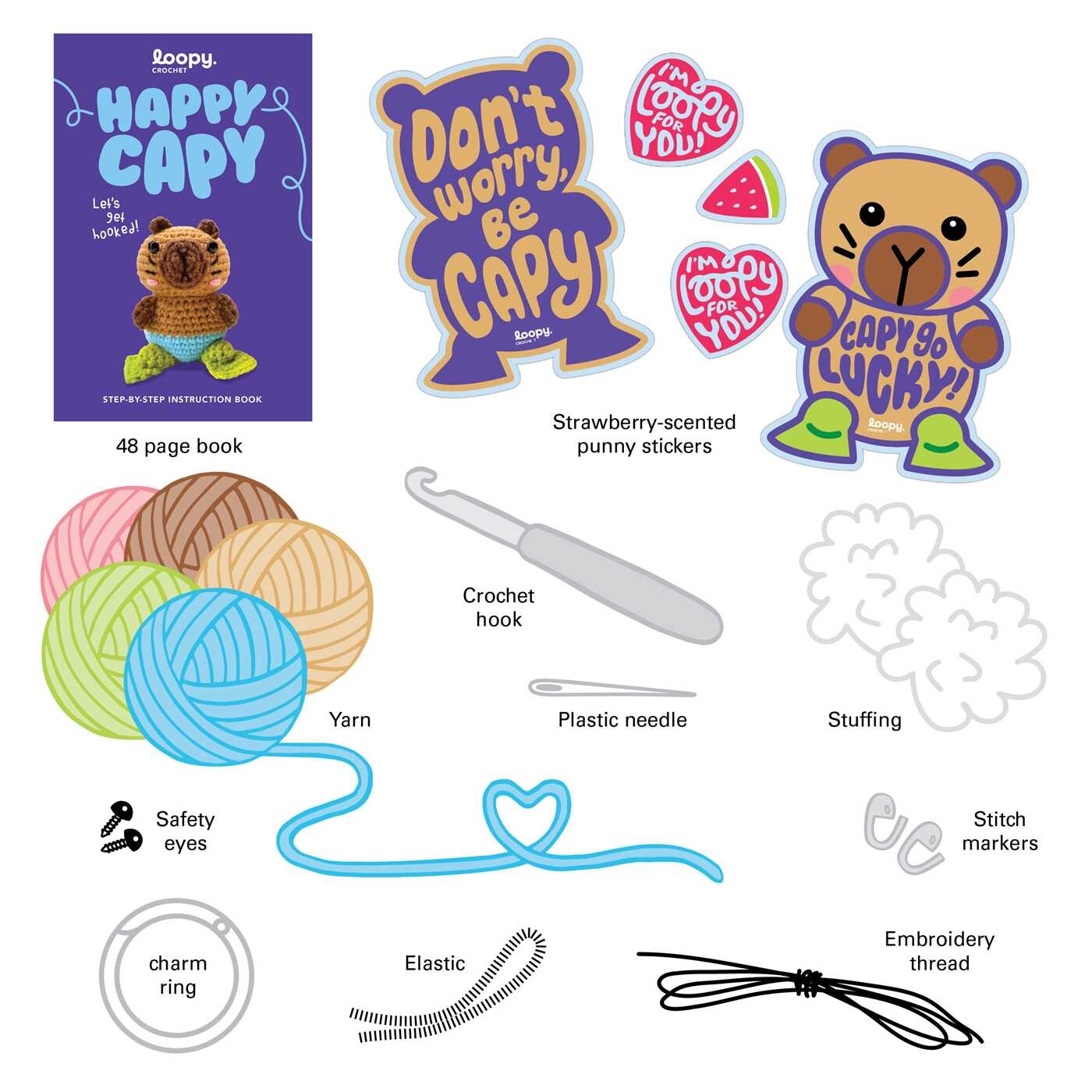 Happy Capy: Crochet Book & Kit