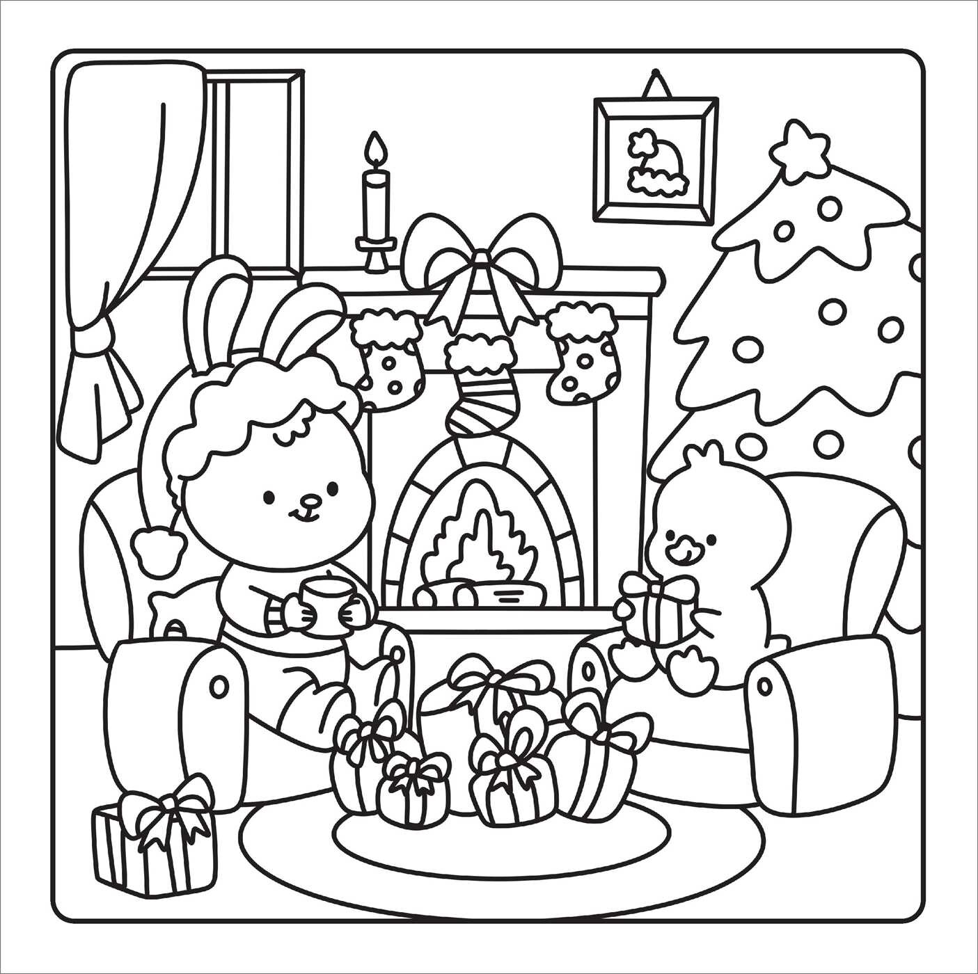 Christmas Cuties Cozy Coloring