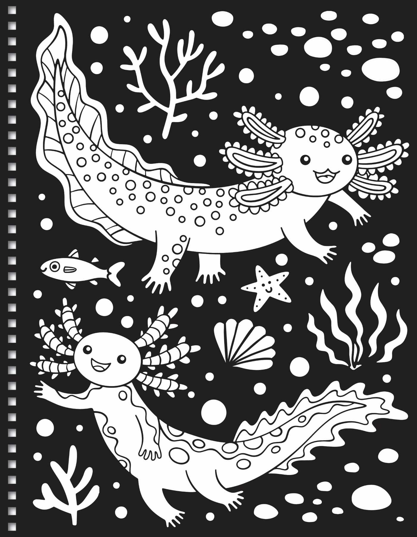 Velvet Art: Axolotls Fuzzy Coloring