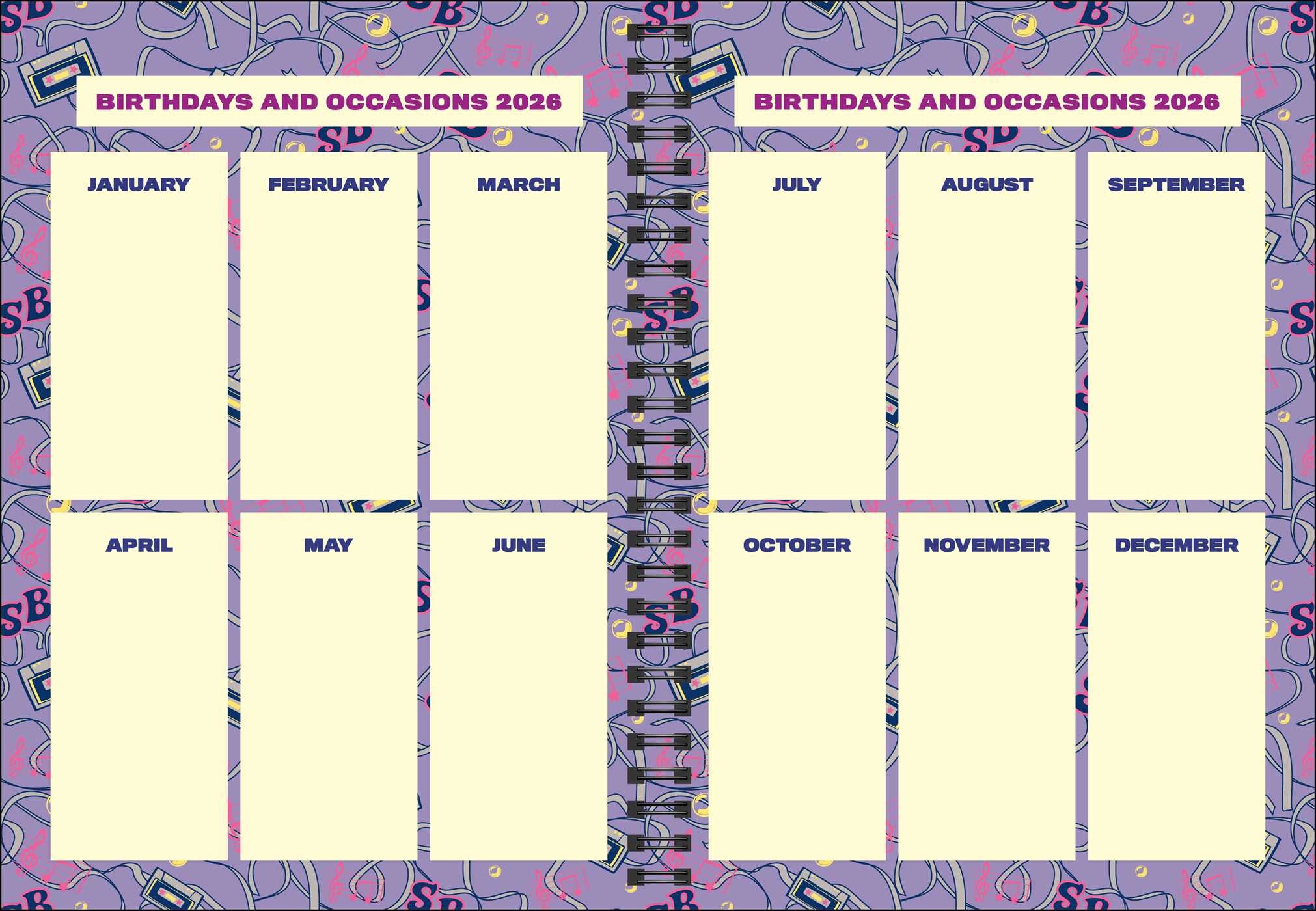 SpongeBob SquarePants 12Month 2026 Planner Calendar (Includes Stickers