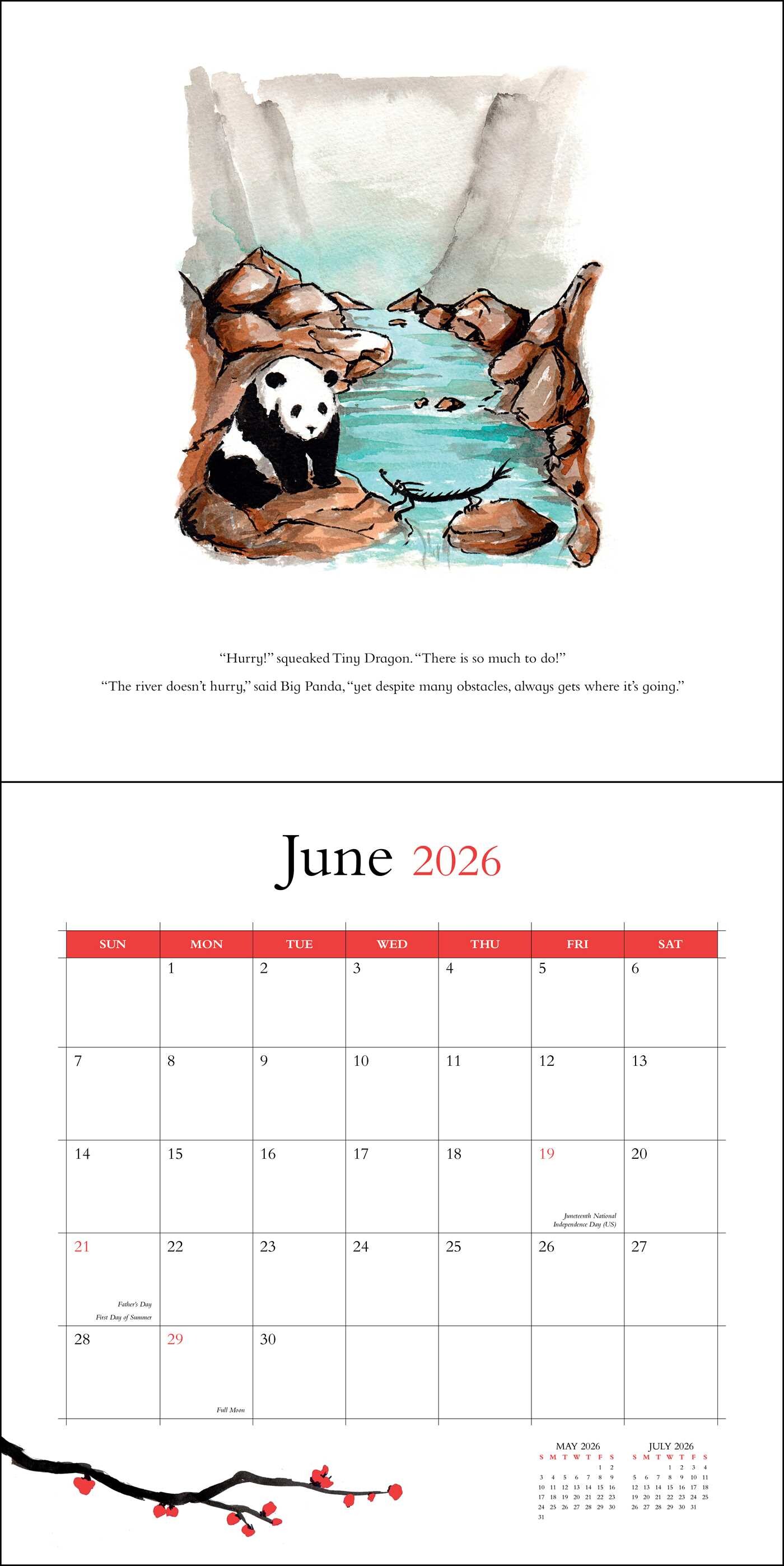 Big Panda and Tiny Dragon 2026 Wall Calendar Book Summary & Video