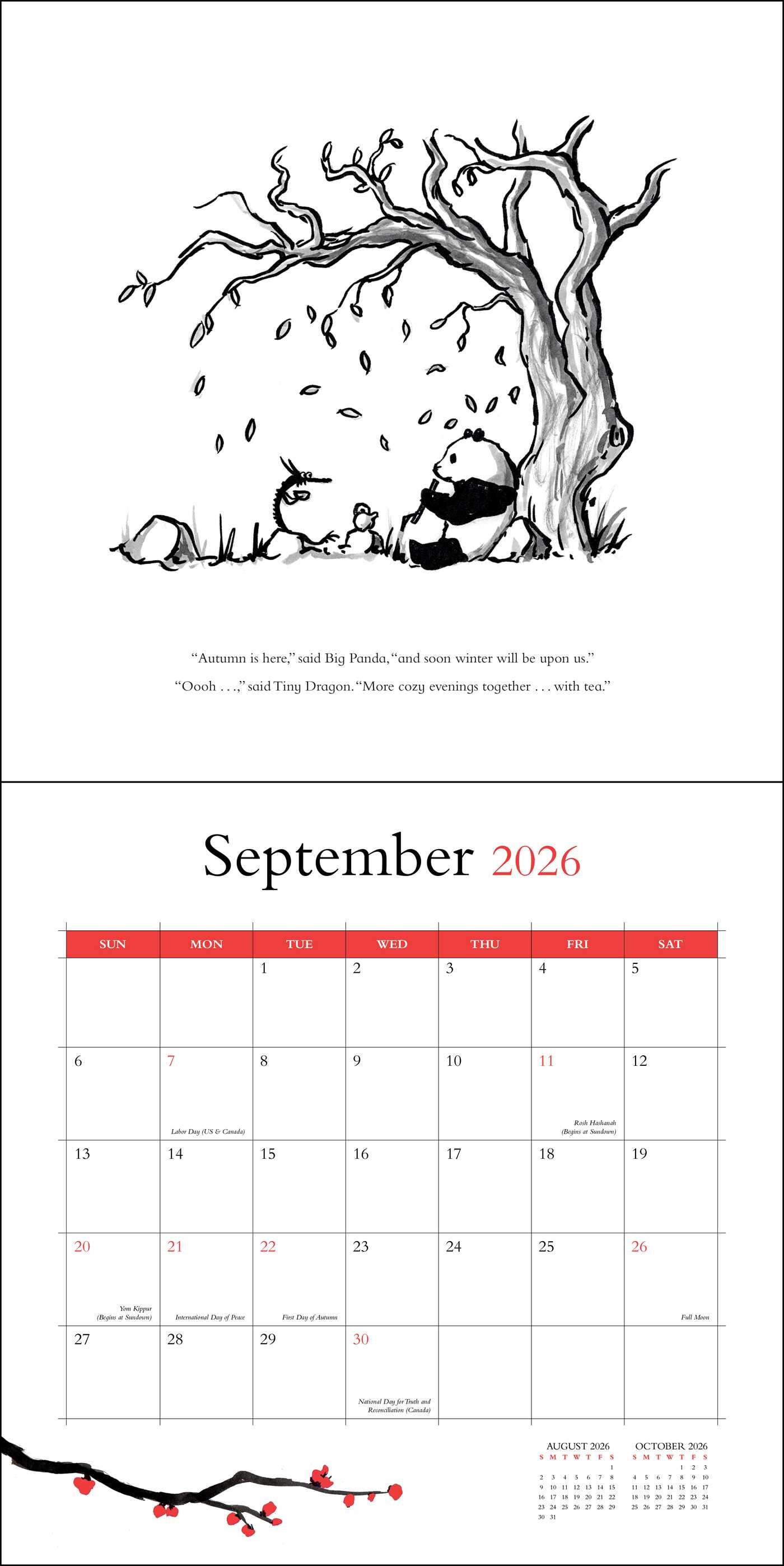 Big Panda and Tiny Dragon 2026 Wall Calendar Book Summary & Video