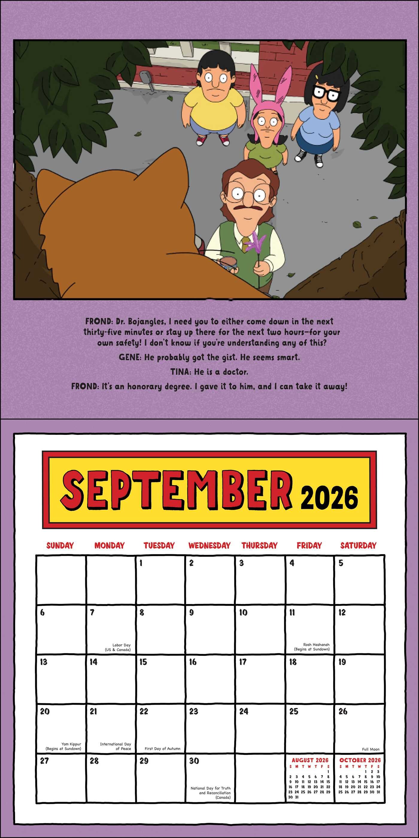 Bob's Burgers 2026 Wall Calendar (Includes Stickers) Book Summary Bob's Burgers 2026 Wall Calendar (Includes Stickers) Book Summary