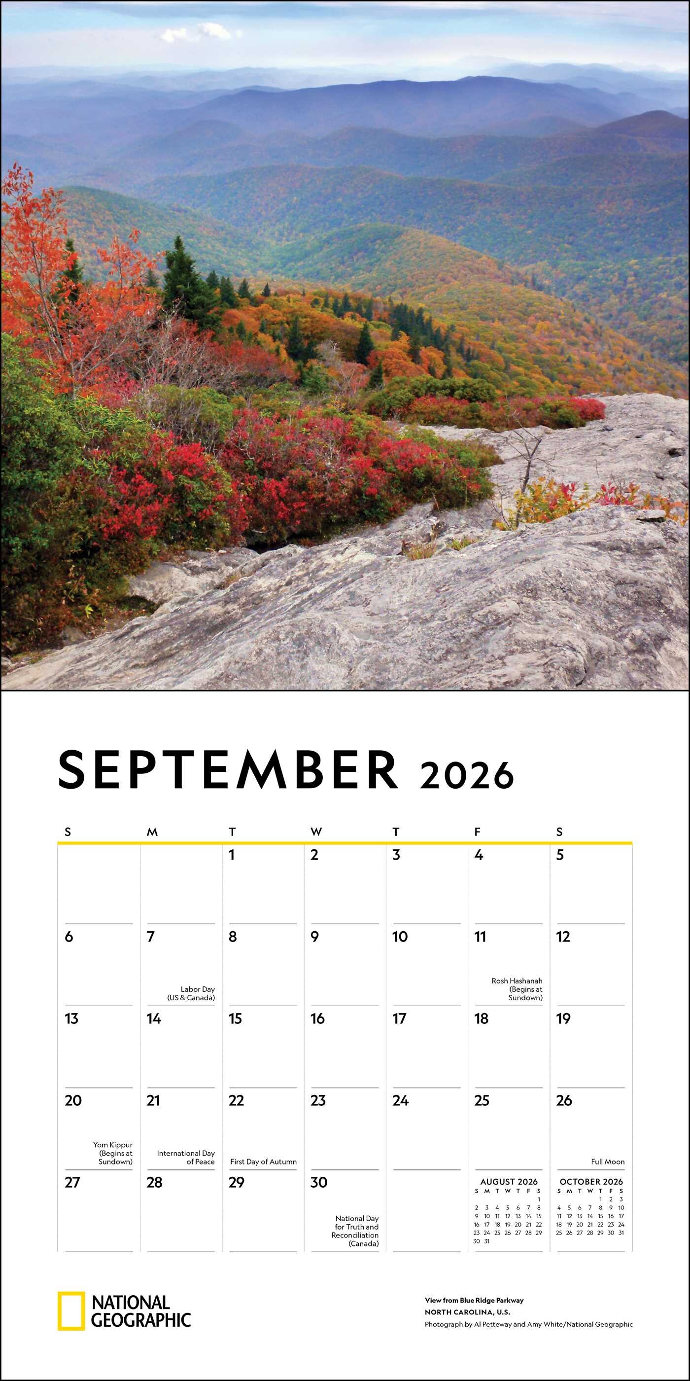 National Geographic American Landscapes 2026 Wall Calendar Book