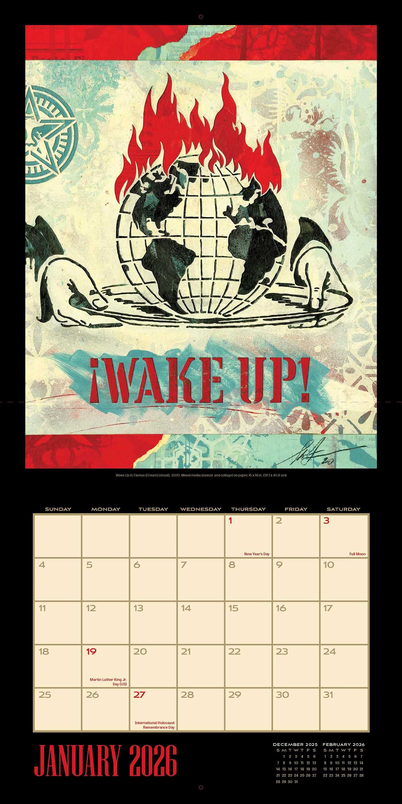 Shepard Fairey 2026 Wall Calendar Book Summary & Video Official