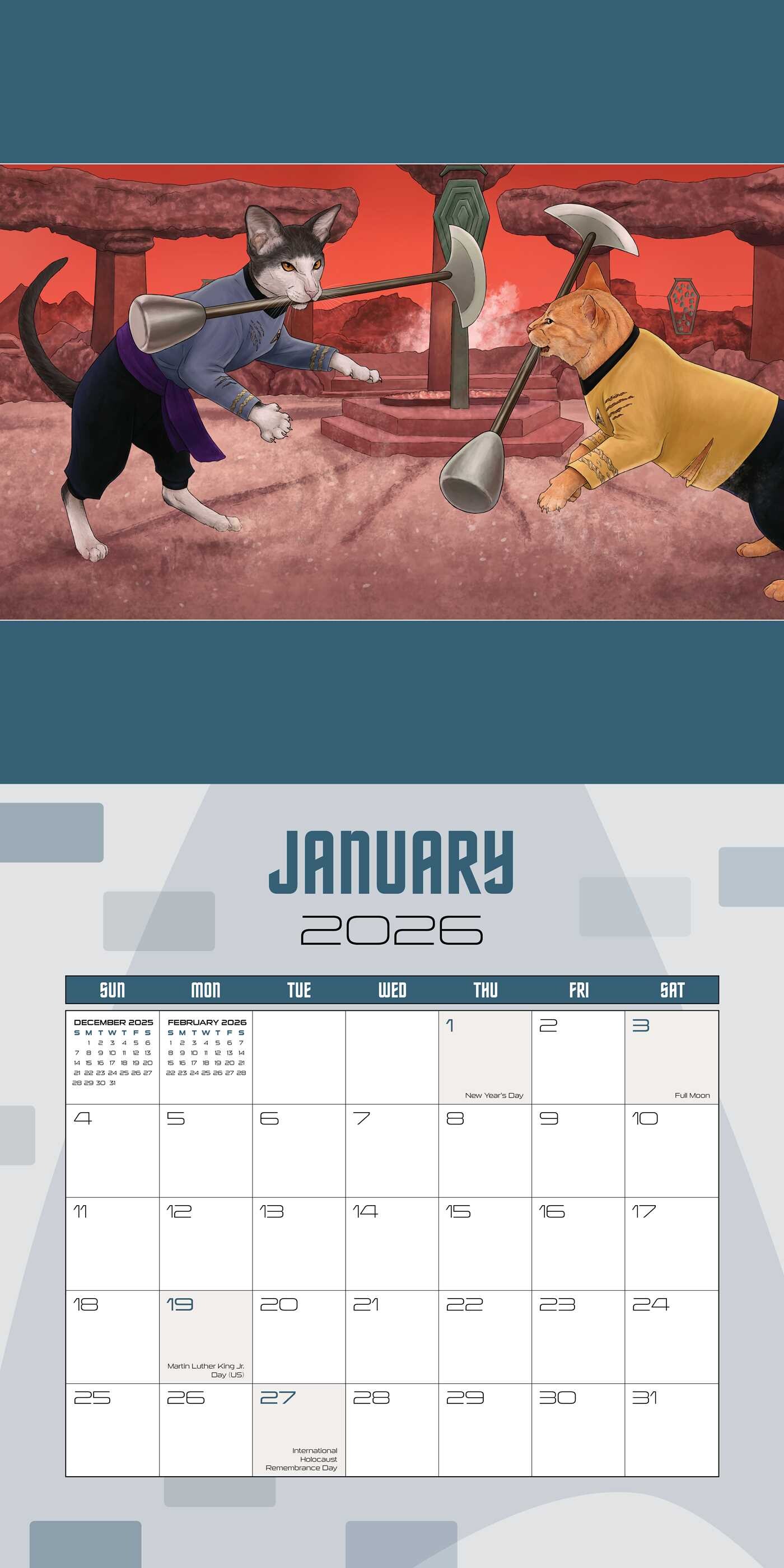 Star Trek Cats 2026 Wall Calendar Book Summary & Video Official