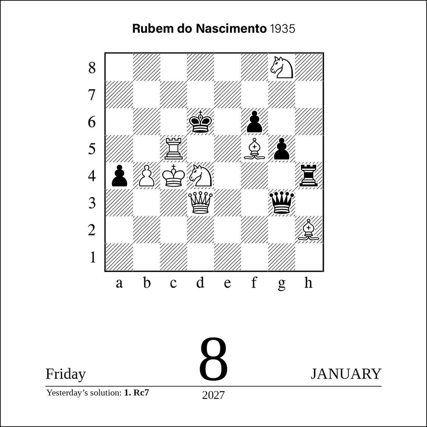 Chess 2027 Day-to-Day Calendar