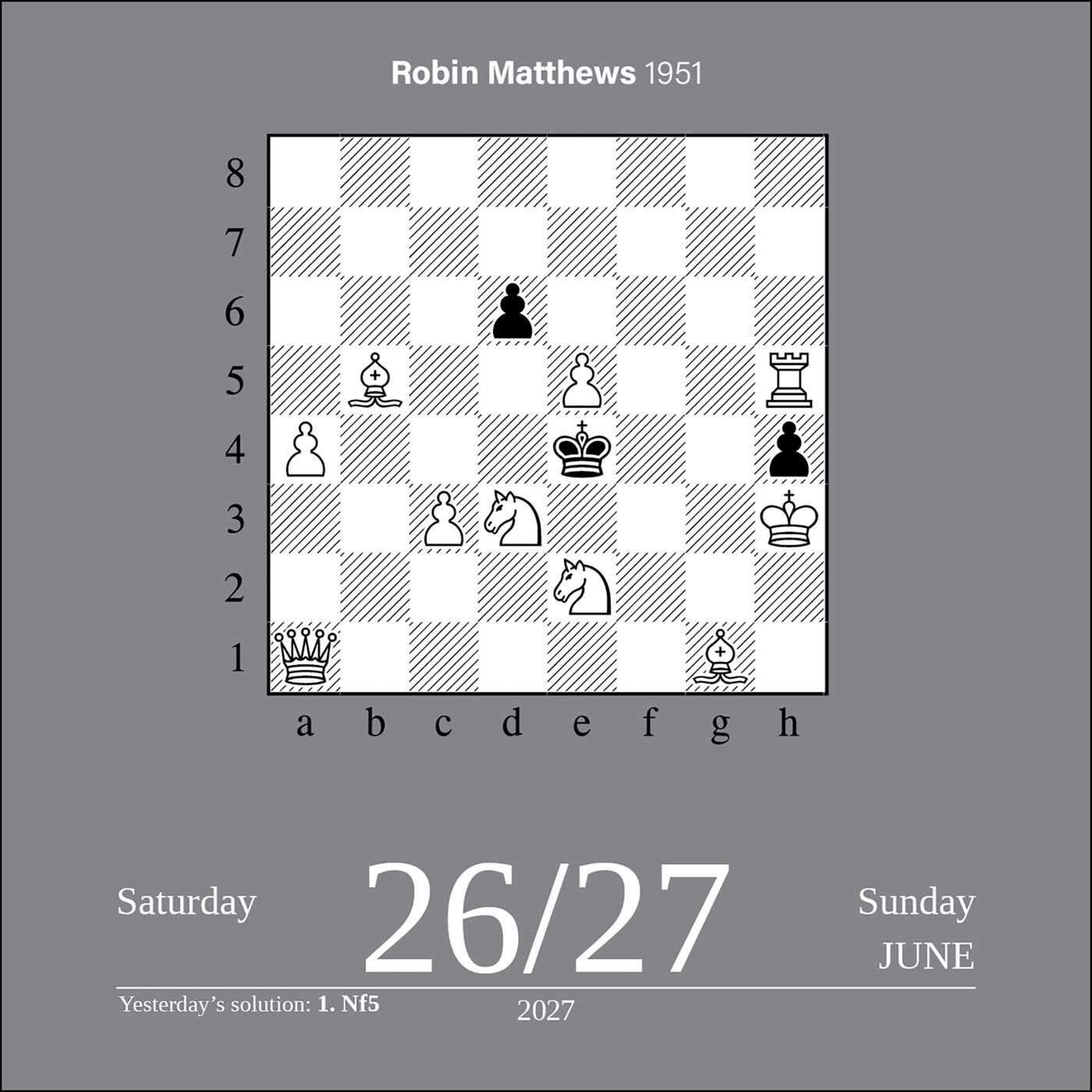 Chess 2027 Day-to-Day Calendar