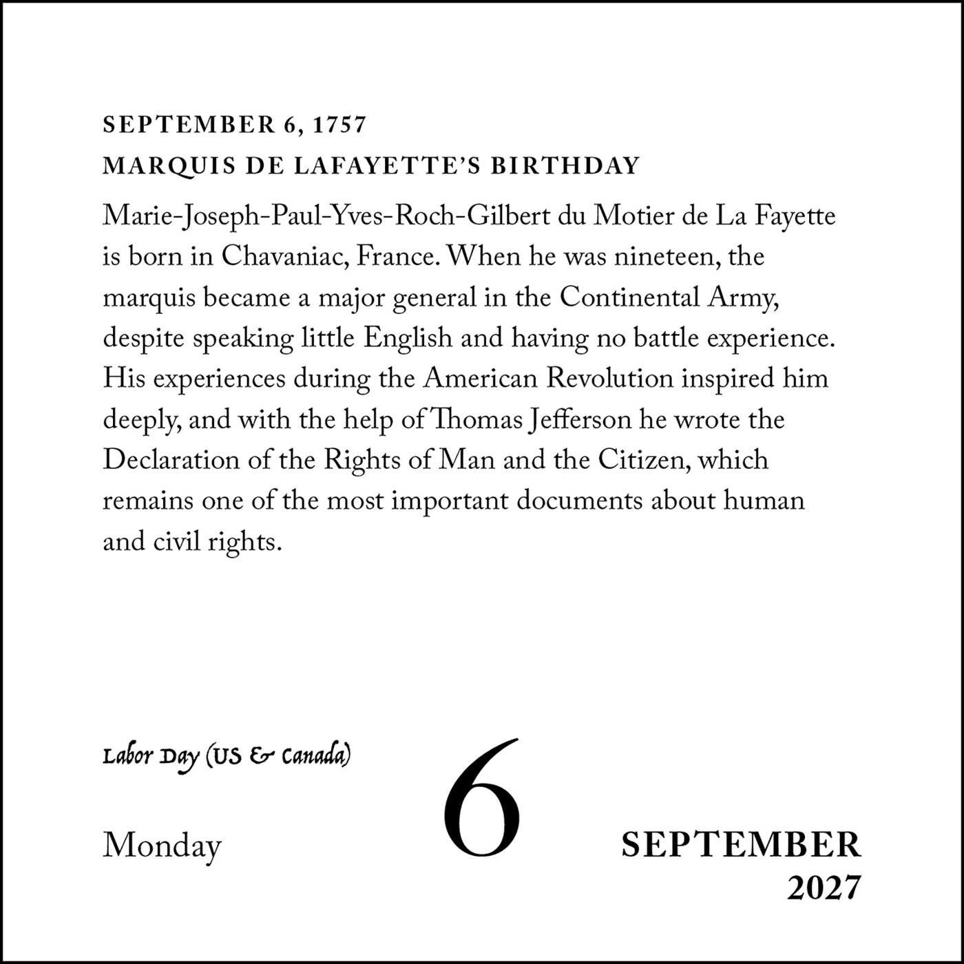 Hamilton 2027 Day-to-Day Calendar