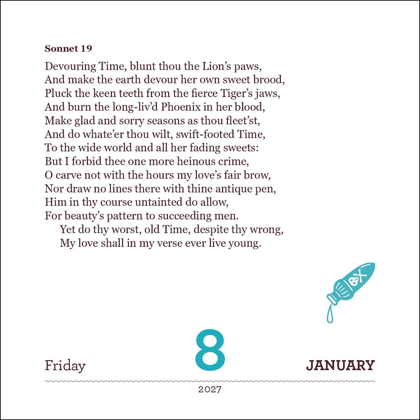 Shakespeare for Every Day of the Year 2027 Day-to-Day Calendar