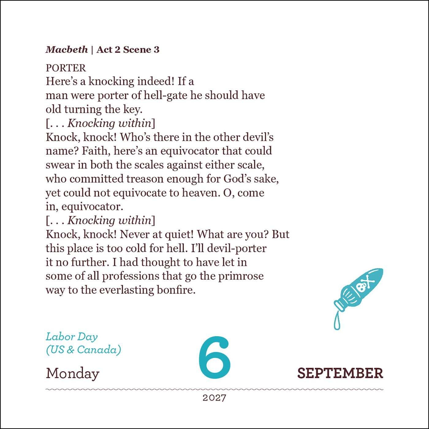 Shakespeare for Every Day of the Year 2027 Day-to-Day Calendar