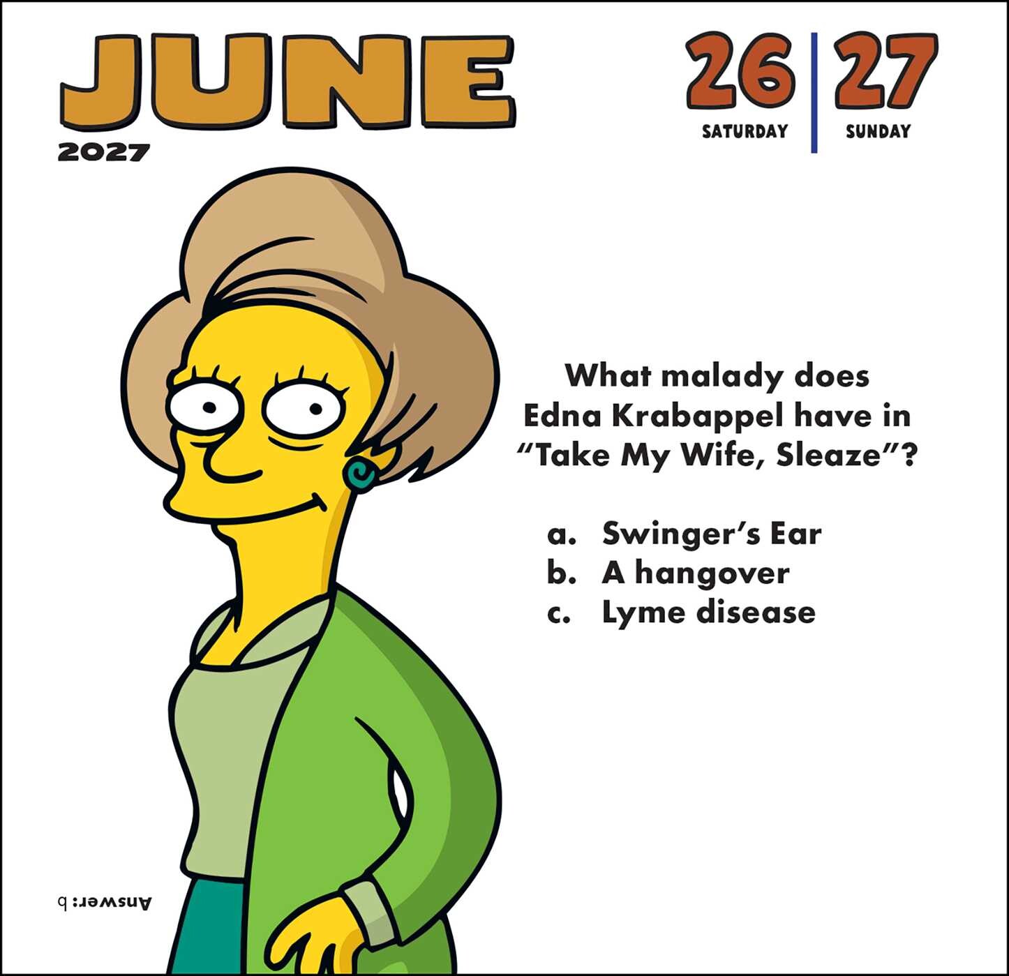 Simpsons 2027 Day-to-Day Calendar