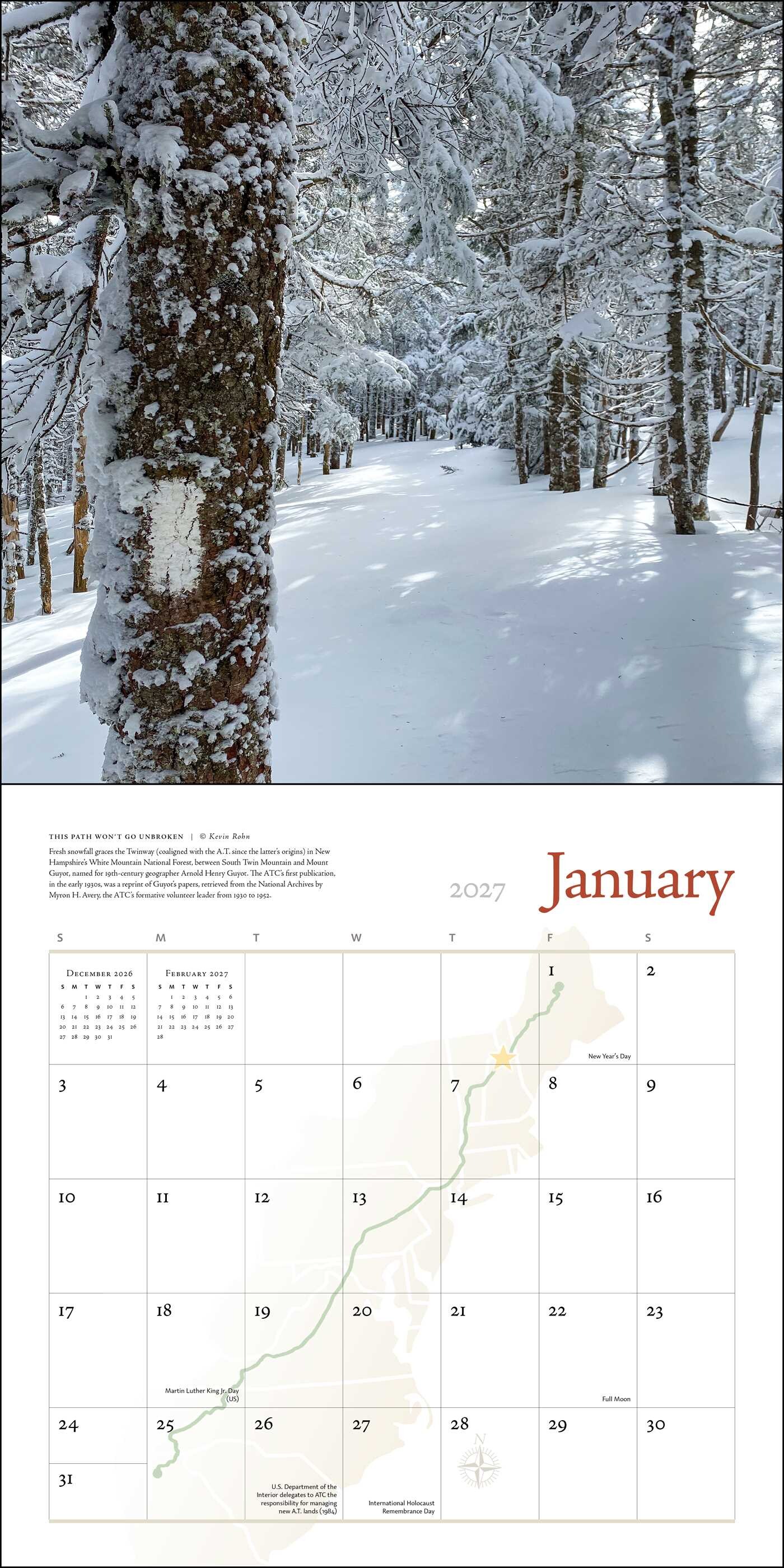 Appalachian Trail 2027 Wall Calendar
