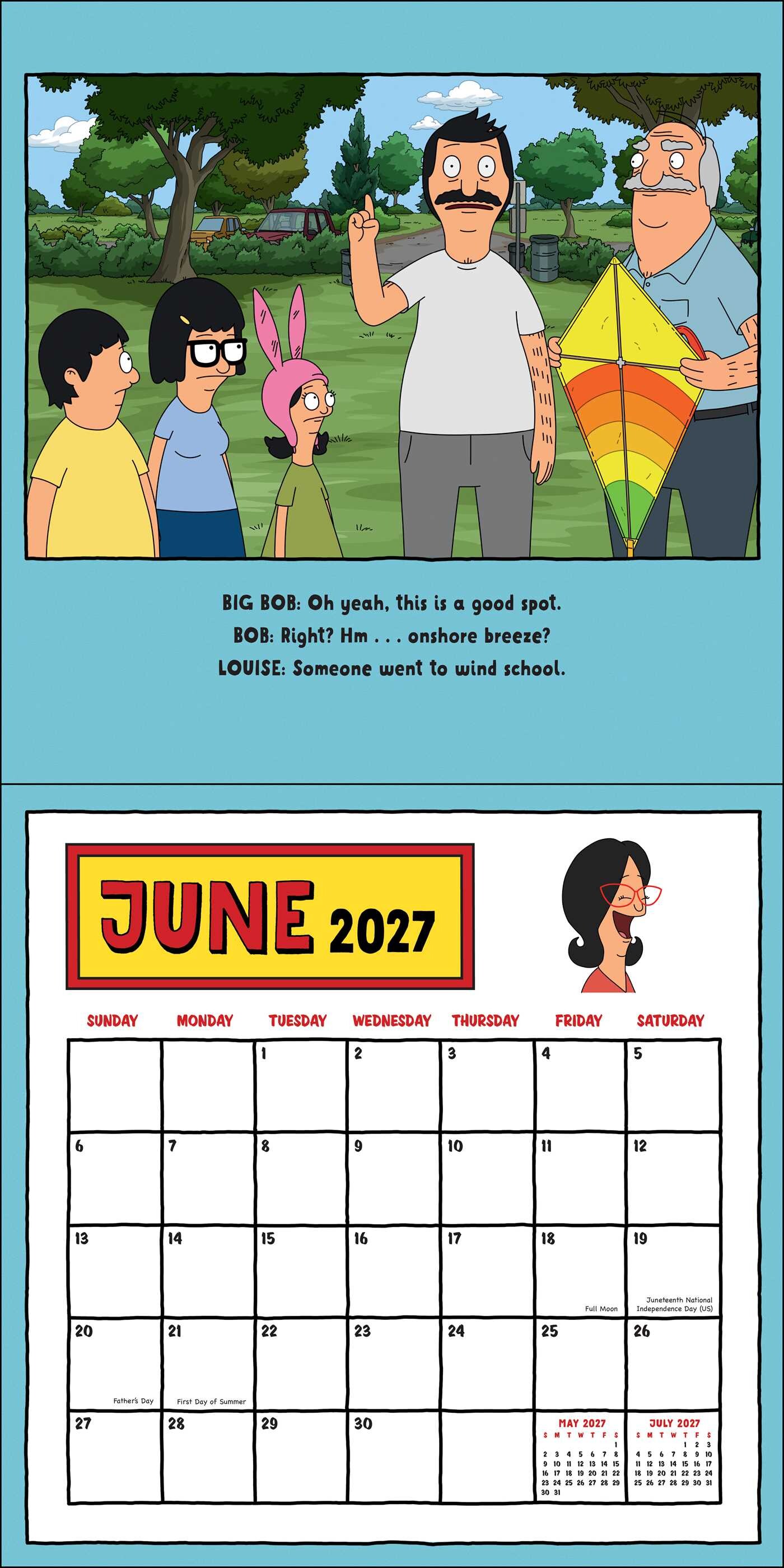 Bob's Burgers 2027 Wall Calendar (Includes Stickers)