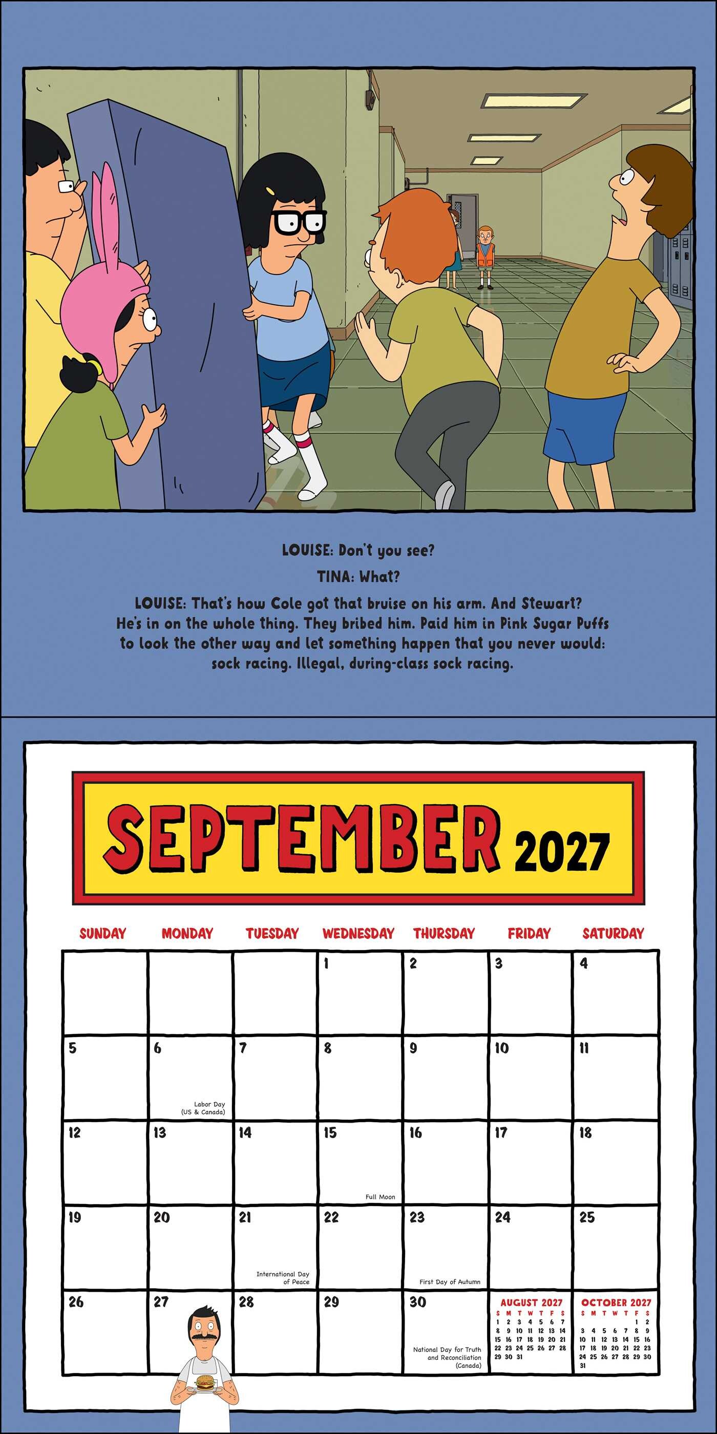 Bob's Burgers 2027 Wall Calendar (Includes Stickers)