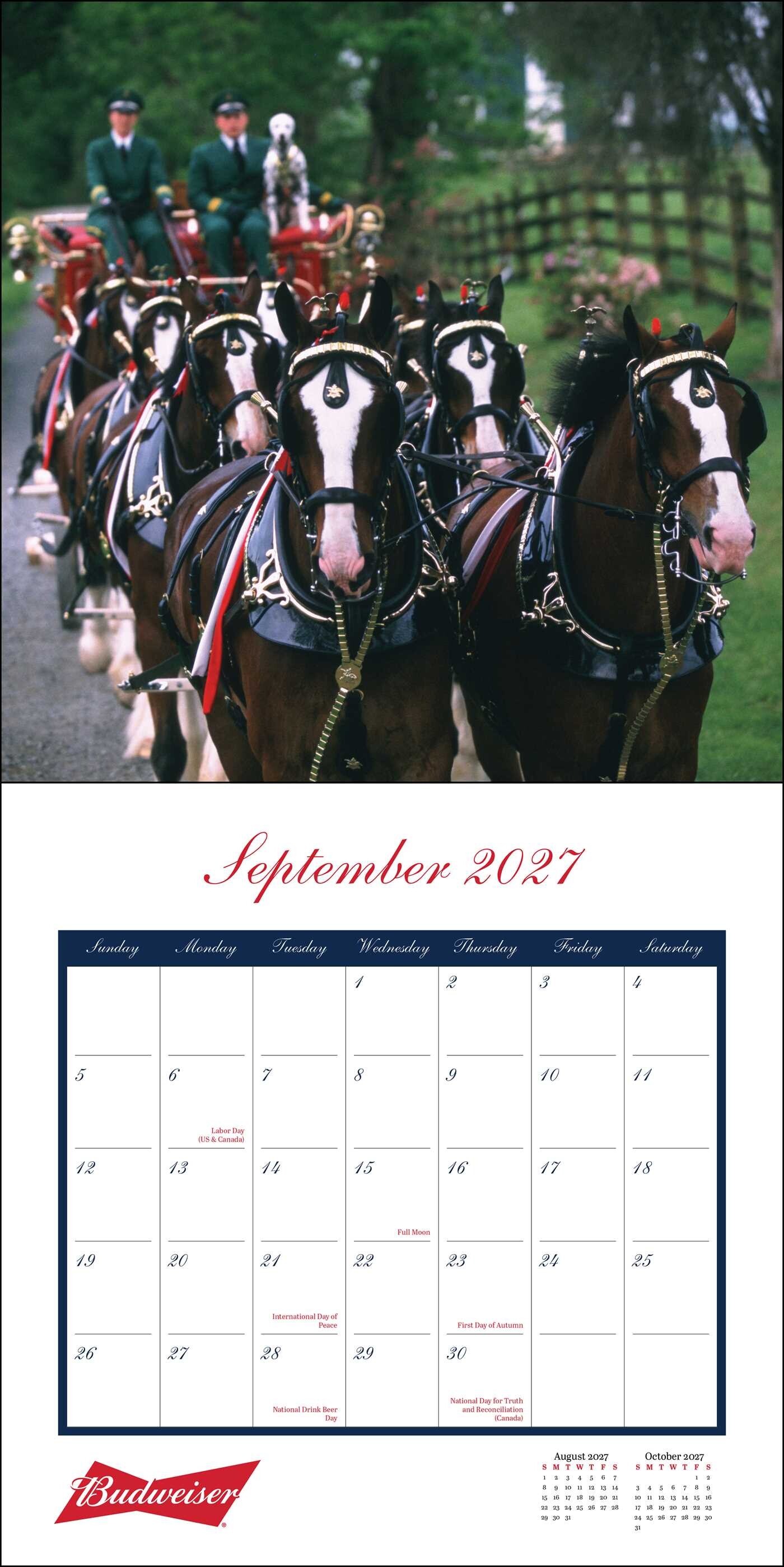 Clydesdales of Budweiser 2027 Wall Calendar